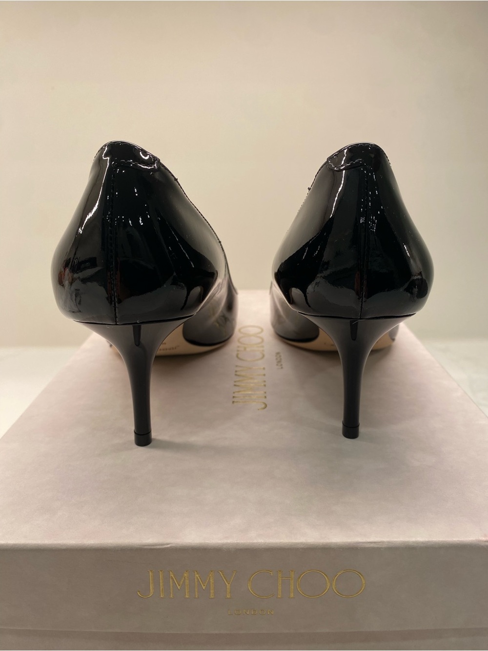 BNIB Jimmy Choo Black Patent Leather Aurora 2.5” Pumps - Picture 4 of 9